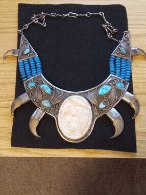 Vintage 1970 NAVAJO Sterling Sikver Necklace/breastplate. Absolutly Stunning